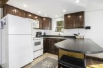 Kitchen has everything you need for meals at home
